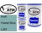 Preview: Audi, Pastel Blue, L391: 500ml Lackdose + 500ml Klarlack + 250ml Härter - Set, von ATW Autoteile West.